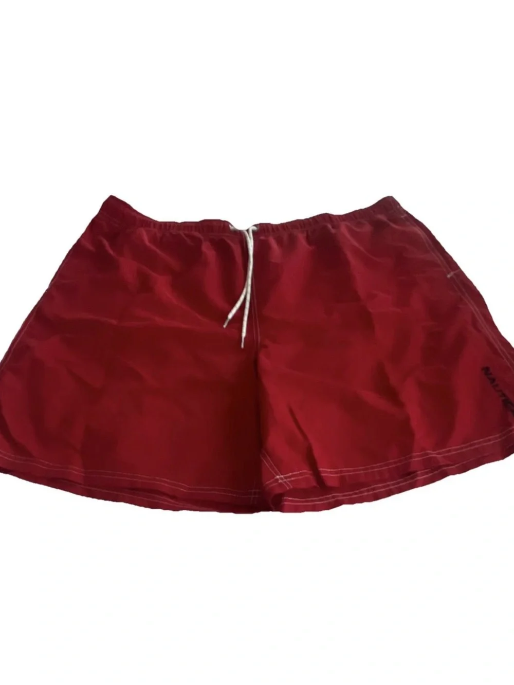 Nautica Men's Red Swim Shorts Drawstring Elastic Waist Back Pocket 2XL   Size